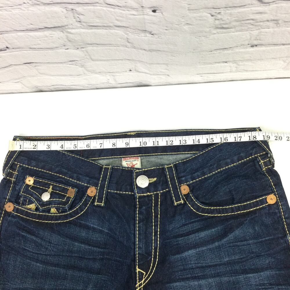 True Religion Rainbow Ricky Men's Dark Wash Straight Leg Flap Pockets Jeans 36 - Picture 12 of 14